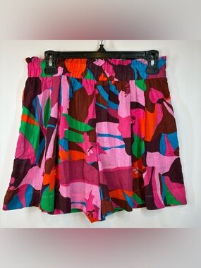 Sanctuary Swim Cover Up Shorts- Multicolor Floral Beach Shorts Size M NWT